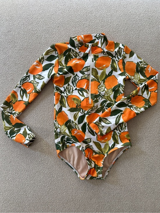 Mott50 Other - Mott50 Mini Mila Swim One Piece Rashguard L’Orangerie Orange Print 4/5